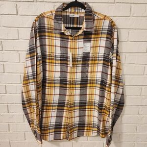 Sonoma Men's Plaid Flannel Shirt - Yellow/White/Gray